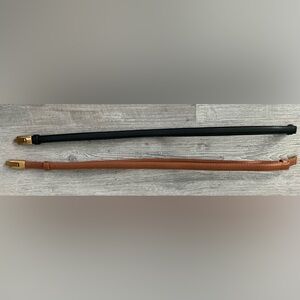 Black & Brown Thin Leather Belts Skinny Belts Leather with Gold Buckle